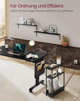 Beistelltisch mit Ladefunktion, 3 Ablagen, schwarz von Songmics