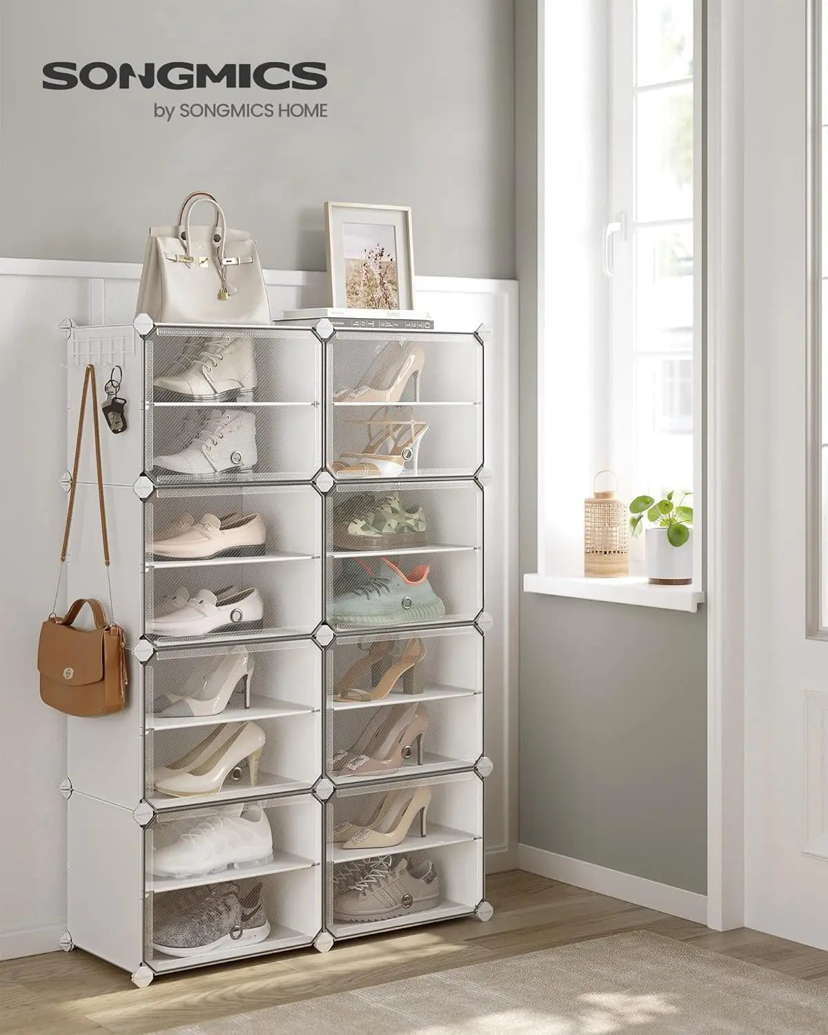 Schuhregal mit 8 Fächern wolkenweiss von Songmics