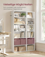 Bücherregal 6-stöckig Offenes Standregal Wolkenweiss, 24 x 40 x 178,5 cm von Songmics