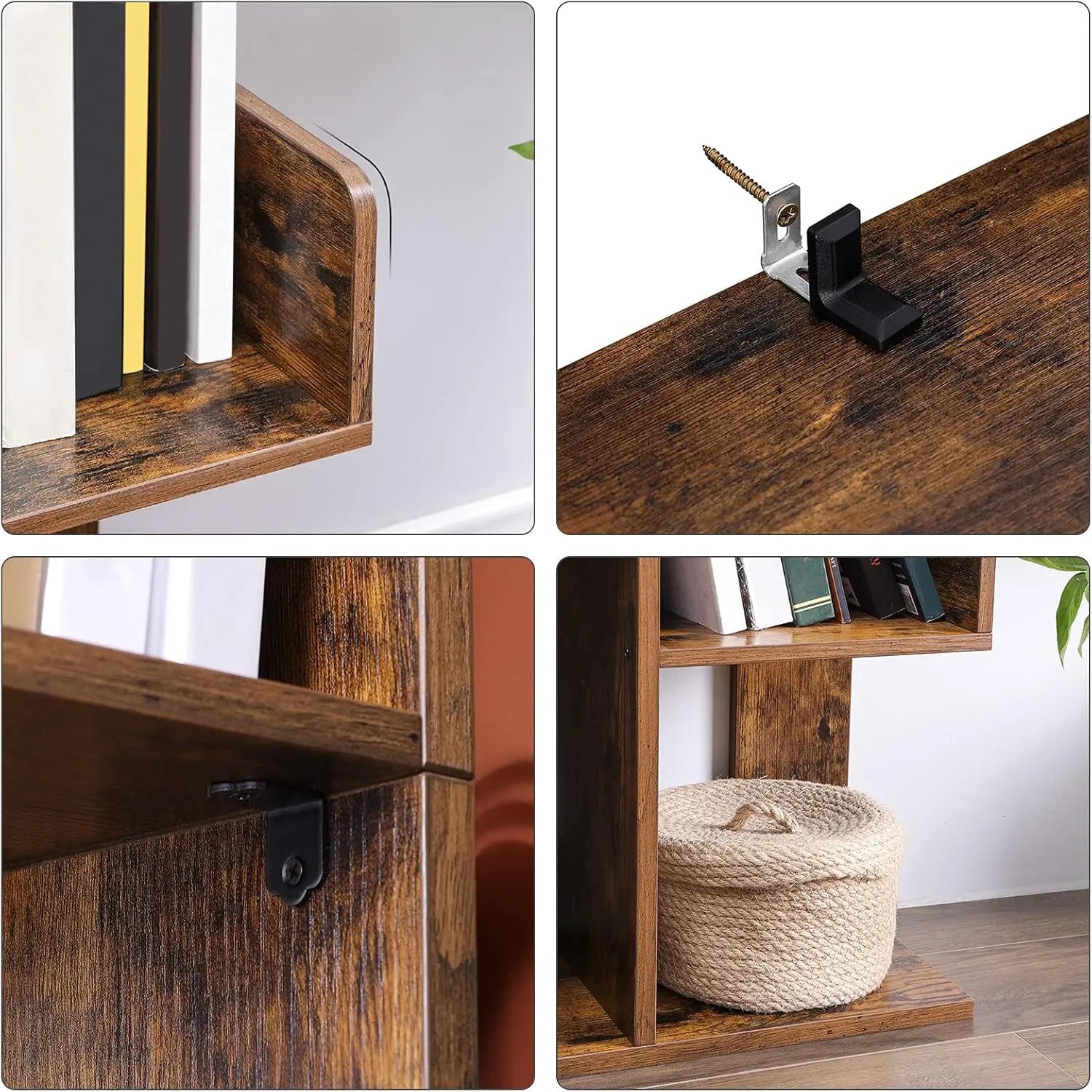 Bücherregal Baumform mit 13 Fächern Vintagebraun von Songmics
