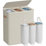 Wäschekorb 190L Cappuccino Beige Stoff von Songmics