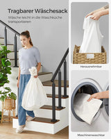 Wäschekorb Rattan-Optik 3 Fächer Naturfarben von Songmics