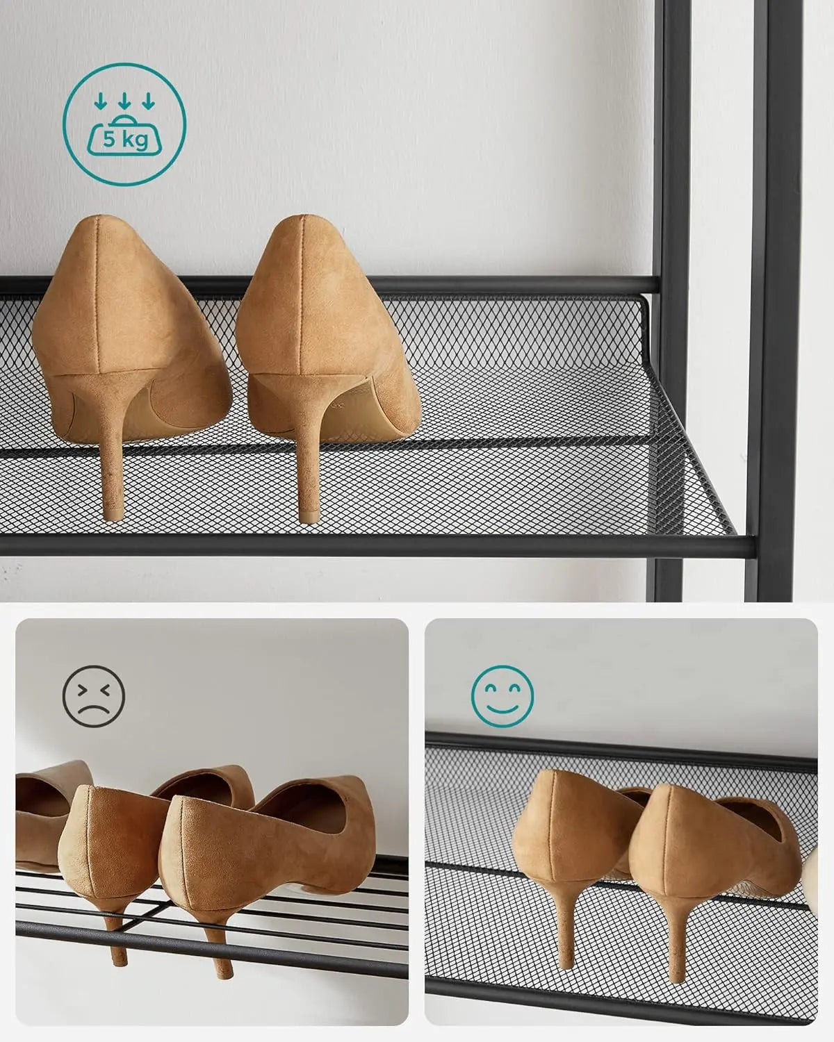 Schuhregal 8 Ebenen verstellbar Schwarz von guteszeug.ch