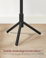 Garderobenständer Massivholz Baumform Verstellbar Schwarz von Songmics