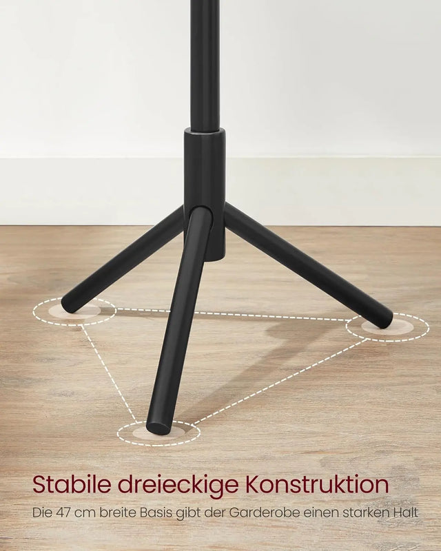 Garderobenständer Massivholz Baumform Verstellbar Schwarz von Songmics