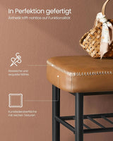 Schuhbank Mid-Century-Modern Kunstleder Karamellbraun von Songmics