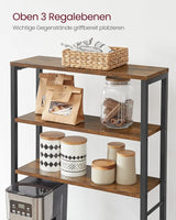 Küchenregal mit 6 Ablagen vintagebraun 80cm breit von Songmics