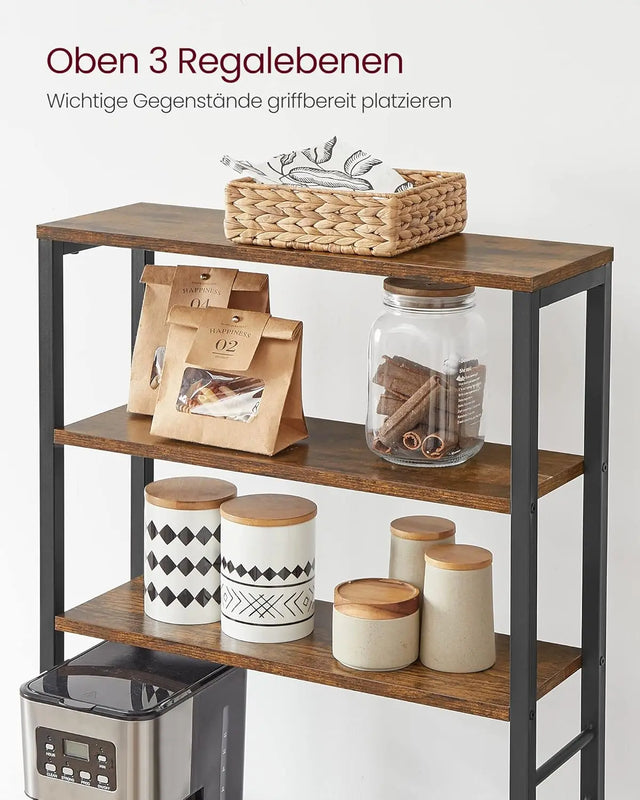 Küchenregal mit 6 Ablagen vintagebraun 80cm breit von Songmics