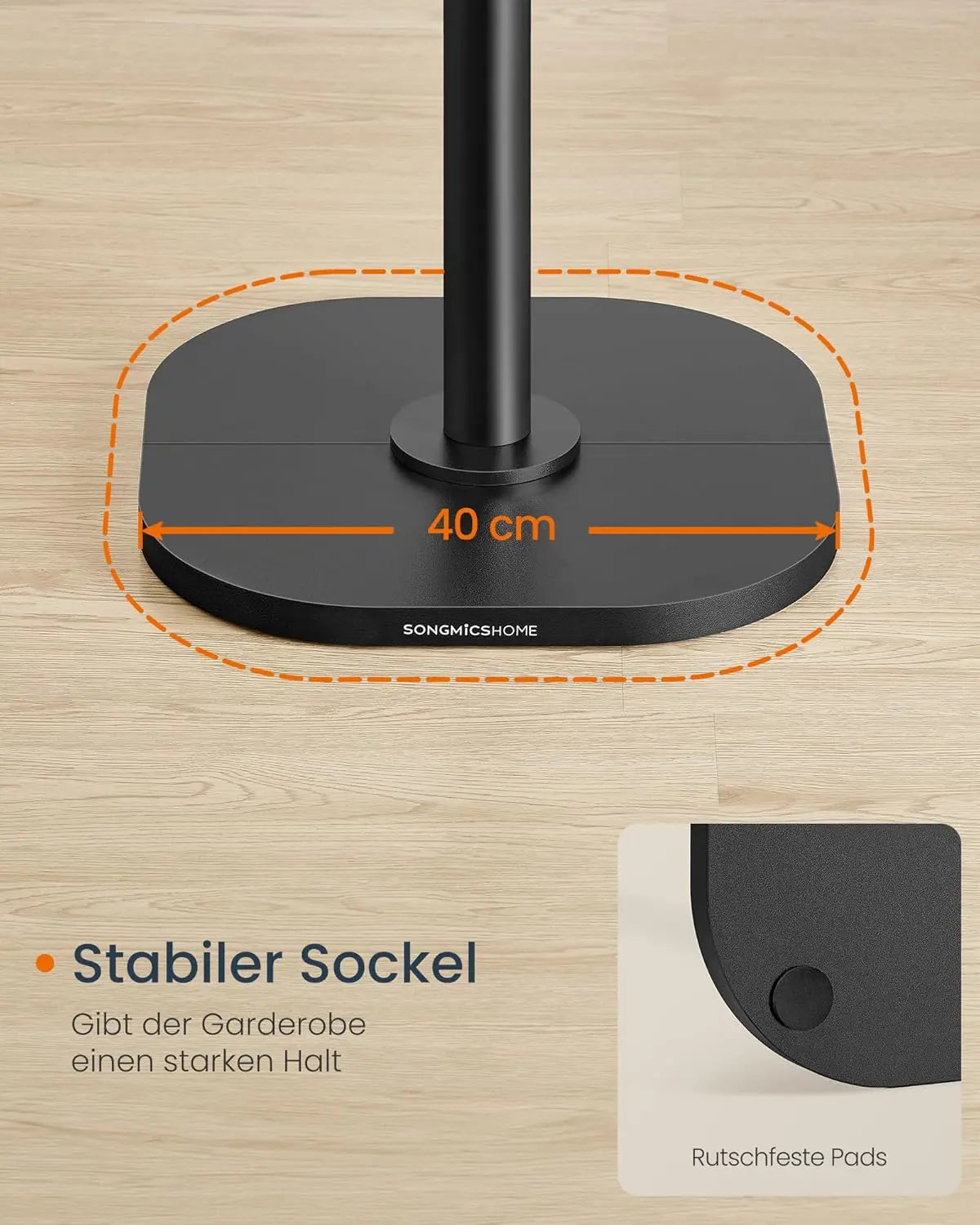 Garderobenständer Baumform mit 8 Haken Schwarz von Songmics