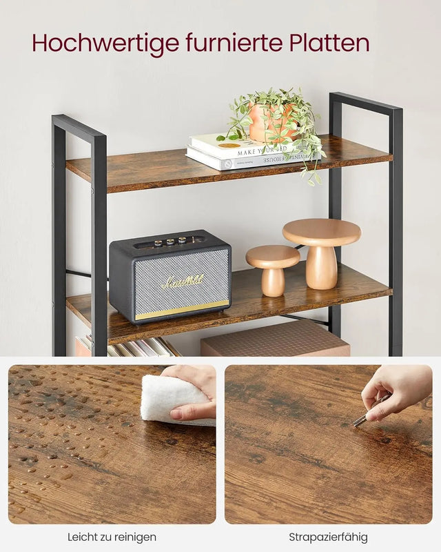 Bücherregal Industrie-Design freistehend vintagebraun-schwarz von Songmics
