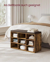 Schuhbank mit Stauraum und Kissen vintagebraun von Songmics