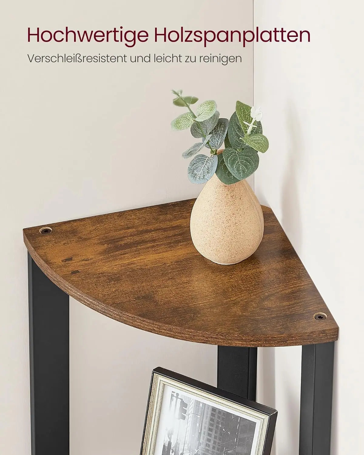 Eckregal Leiterregal Aufbewahrungsregal Industrial Vintagebraun-Schwarz von guteszeug.ch