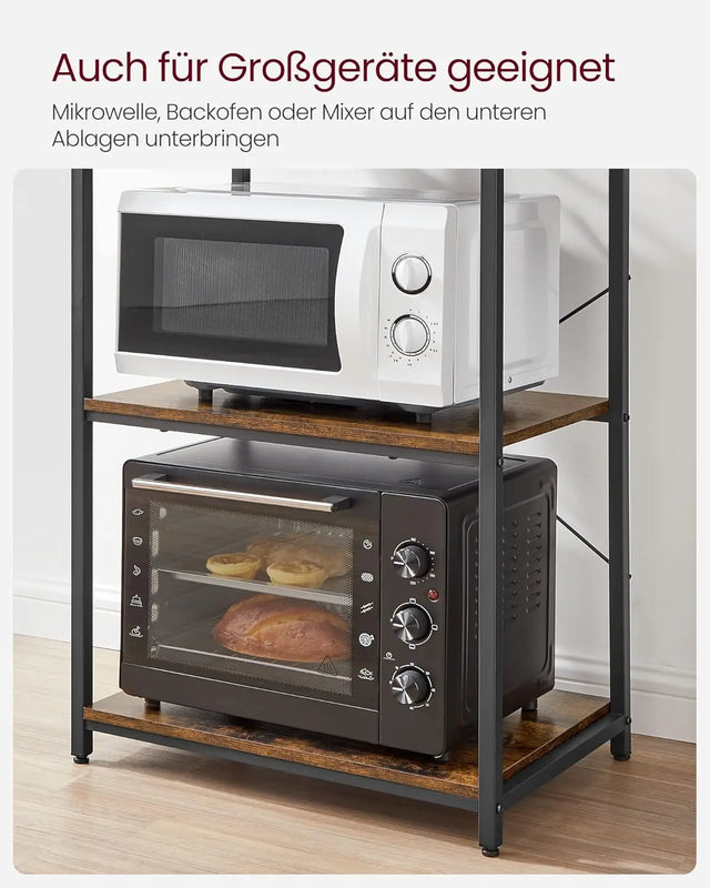 Küchenregal mit 6 Ablagen vintagebraun 80cm breit von Songmics