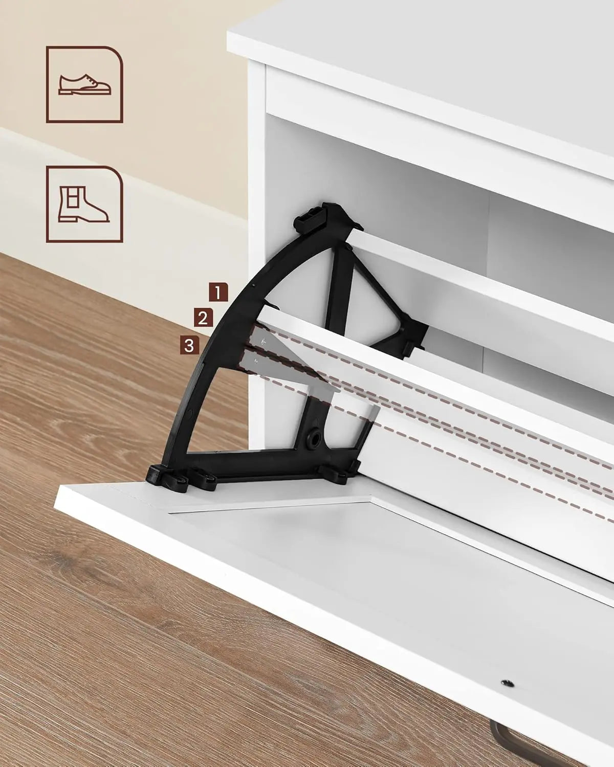 Schuhbank weiss verstellbar 80cm Holz von Songmics