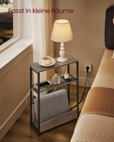 Beistelltisch mit Ladefunktion Greige-Schwarz von Songmics