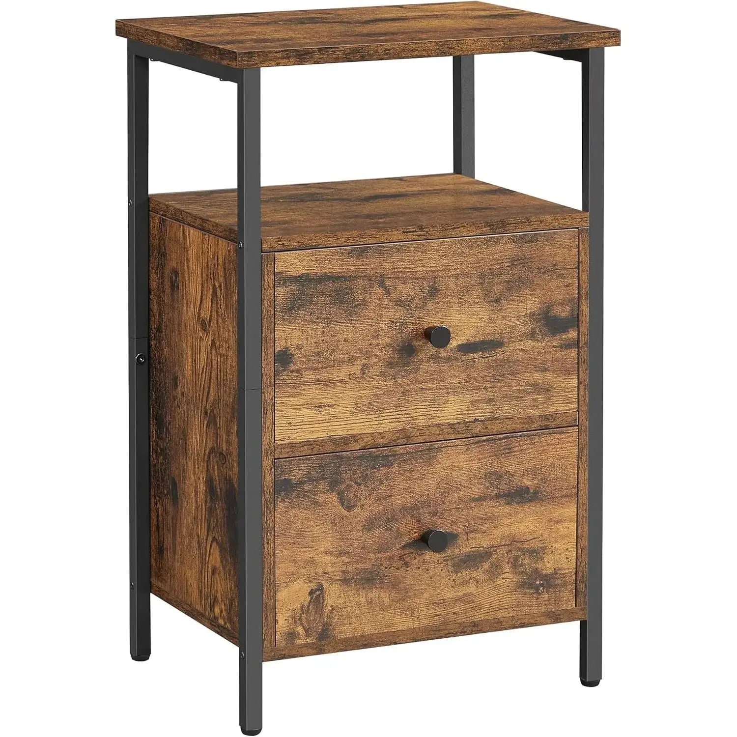 Nachttisch mit Schubladen Industrie-Design Vintagebraun-Schwarz von Songmics
