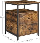 Nachttisch mit Schubladen rustikales Braun von Songmics