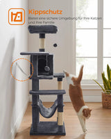 Kratzbaum Katzenhaus mit Hängematte rauchgrau von Songmics