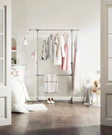 Kleiderständer Höhenverstellbar Edelstahl Rollen Silber von Songmics