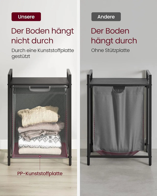 Wäschekorb mit Ablagefläche, Schiefergrau Anthrazitgrau von guteszeug.ch