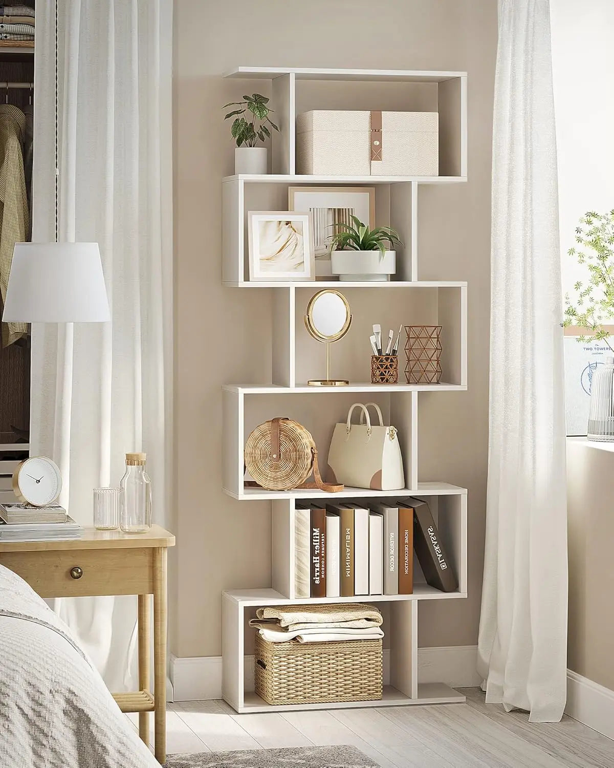 Bücherregal freistehend modern weiss von Songmics