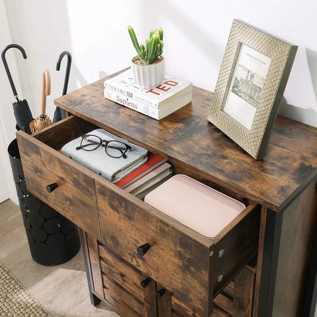 Bodenschrank mit Schublade rustikales Braun von Songmics