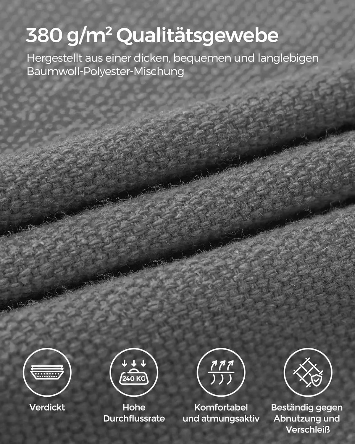Hängematte höhenverstellbar 240kg grau Metall von Songmics