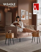 Sitzhocker mit Stauraum rund karamellbraun von Songmics