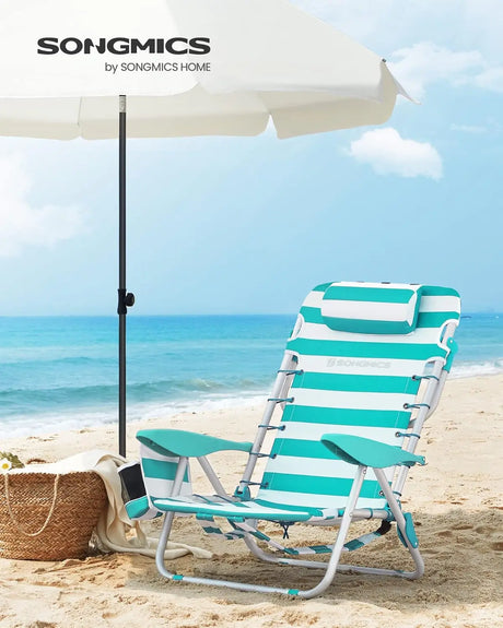 Campingstuhl klappbar verstellbar grün Stoff von Songmics