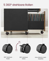Rollcontainer Aktenschrank mit Schubladen Vintagebraun-Schwarz von Songmics