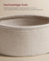 Beistelltisch mit Stauraum, modern, Mattweiss-Kamelbraun von Songmics