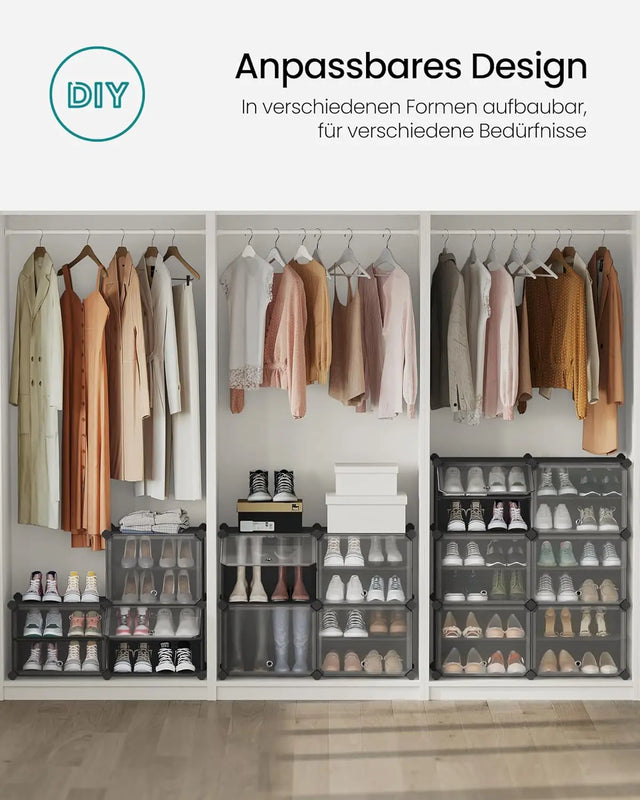 Schuhregal mit 6 Fächern tintenschwarz von Songmics