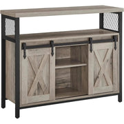 Sideboard Landhausstil Verstellbare Ablagen Wohnzimmer Greige von Songmics