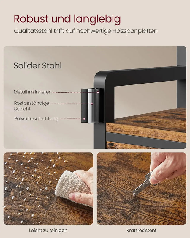 Garderobenständer mit Schuhbank Vintagebraun von Songmics