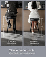 Barhocker 2er Set Kunstleder tintenschwarz von Songmics
