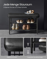 Schuhbank Kunstleder modern tintenschwarz 60er-Jahre von Songmics
