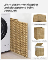 Wäschekorb Rattan 90L faltbar Natural von Songmics
