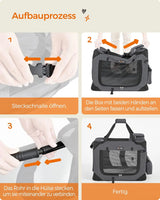 Hundebox faltbar Metallrahmen grau 7-11 kg von Songmics