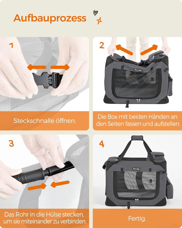 Hundebox faltbar Metallrahmen grau 7-11 kg von Songmics