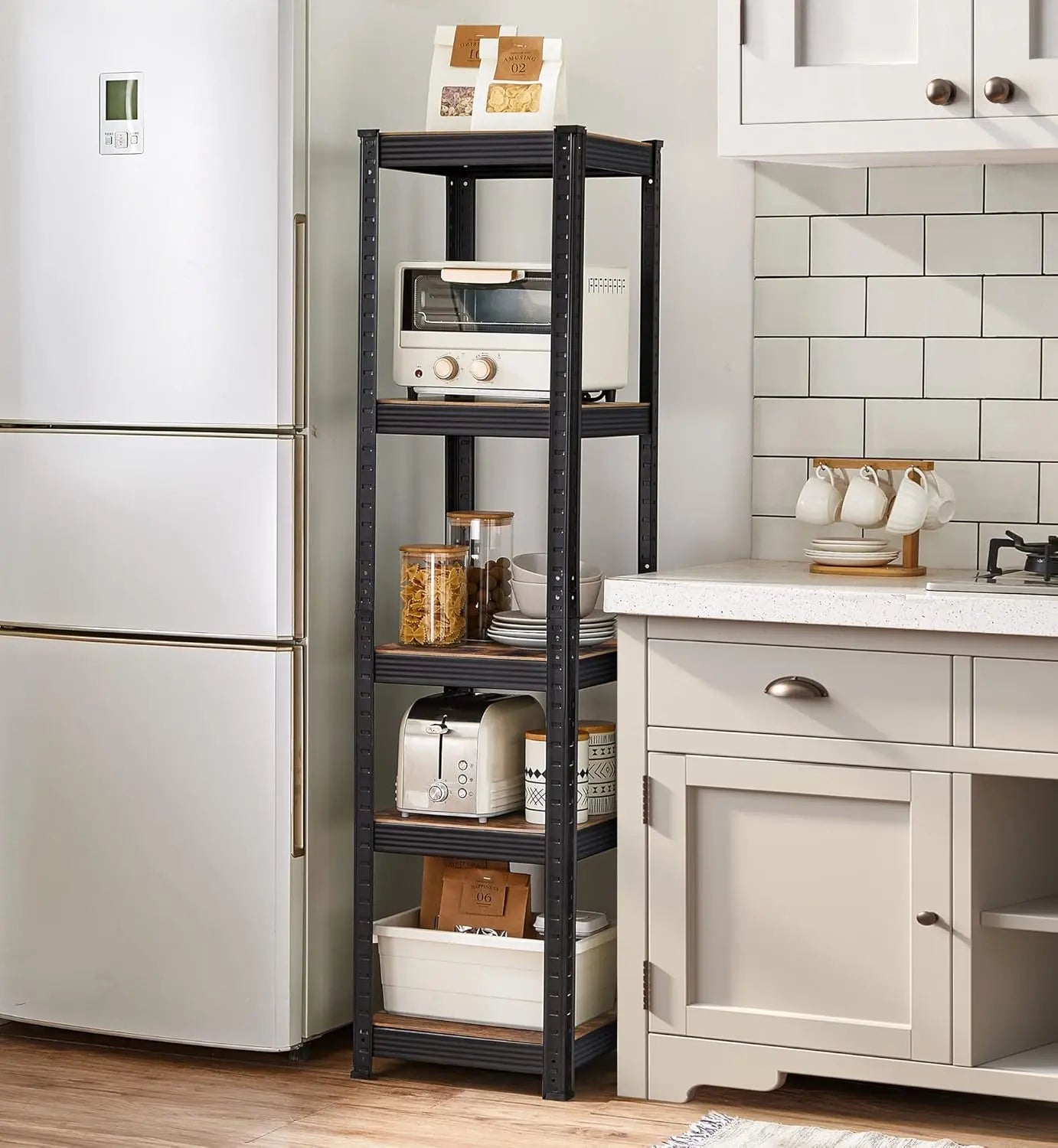 Standregal mit 5 Ablagen vintagebraun von Songmics