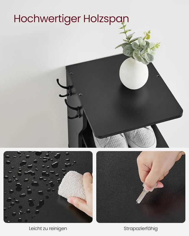 Schuhregal schmal mit 7 Ebenen schwarz von Songmics