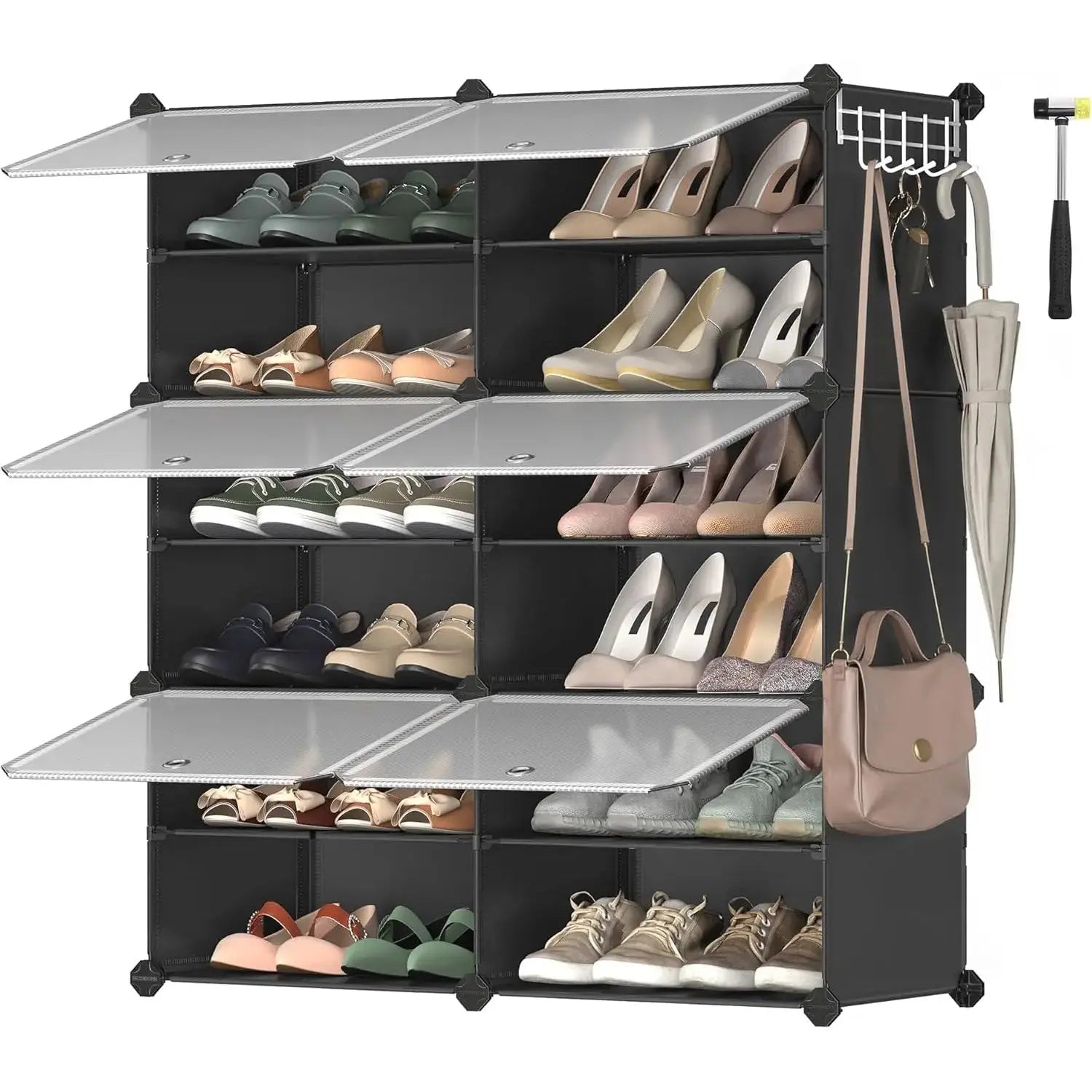 Schuhregal mit 6 Fächern tintenschwarz von Songmics
