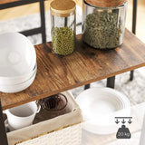 Stehtisch Bartisch Computertisch Industriestil Aufbewahrung Stahlrahmen Braun von Songmics