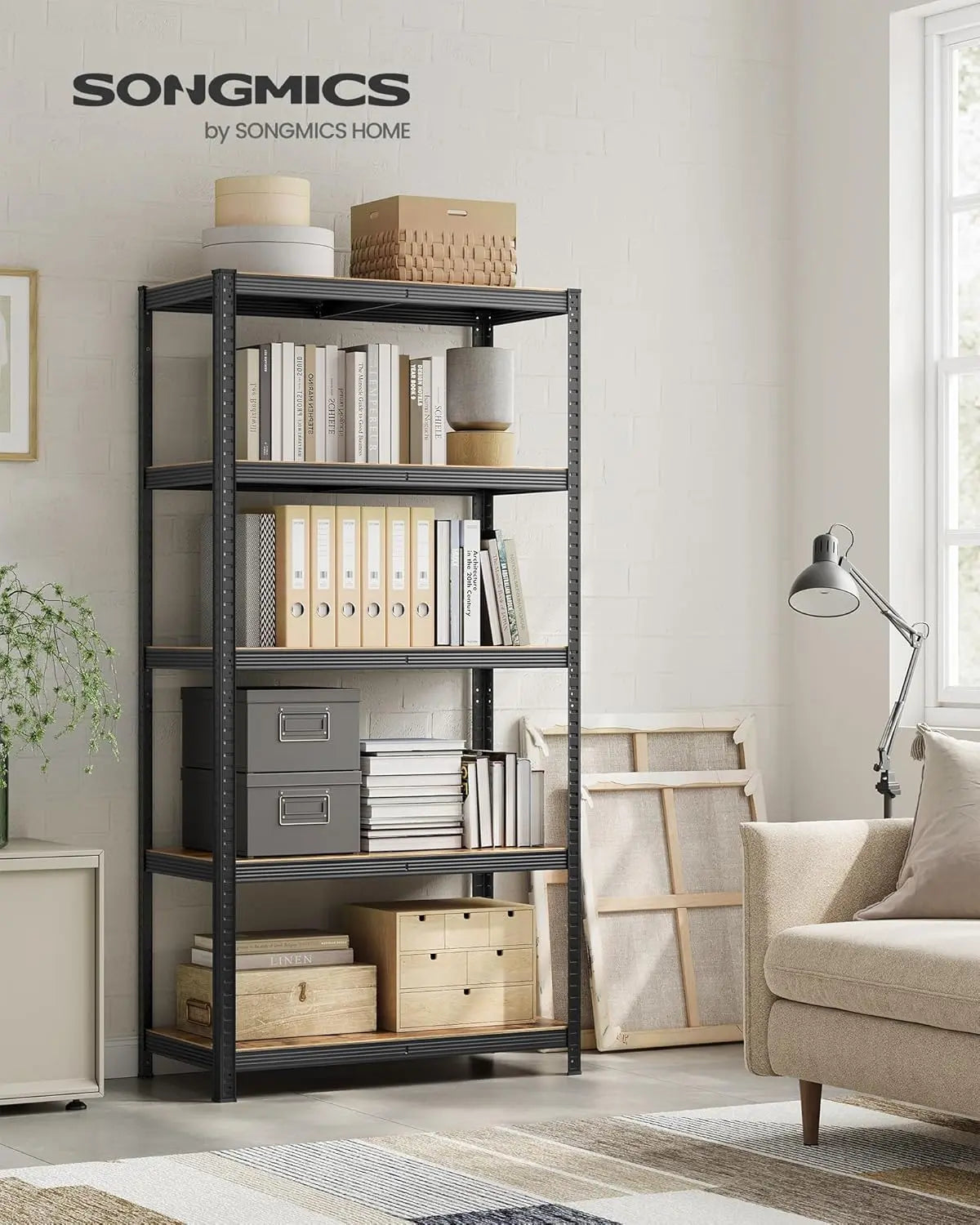 Regal Industrie Design Verstellbar Vintagebraun Schwarz von Songmics