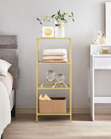 Regal mit 4 Ablagen Goldfarben von Songmics