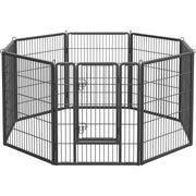 Freilaufgehege DIY transportabel schwarz Metall von Songmics