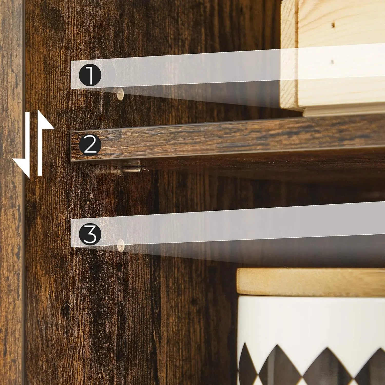 Badezimmerschrank mit Schubladen und Tür vintagebraun von Songmics