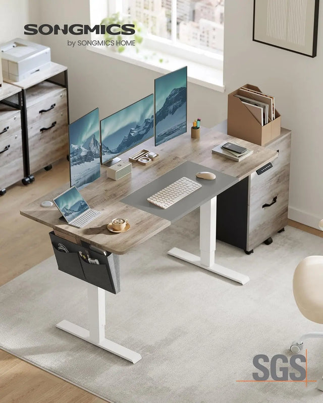 Schreibtisch elektrisch höhenverstellbar mit Memory Weiss von Songmics