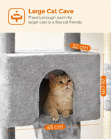 Kratzbaum Katzenbaum 142 cm Hellgrau von Songmics