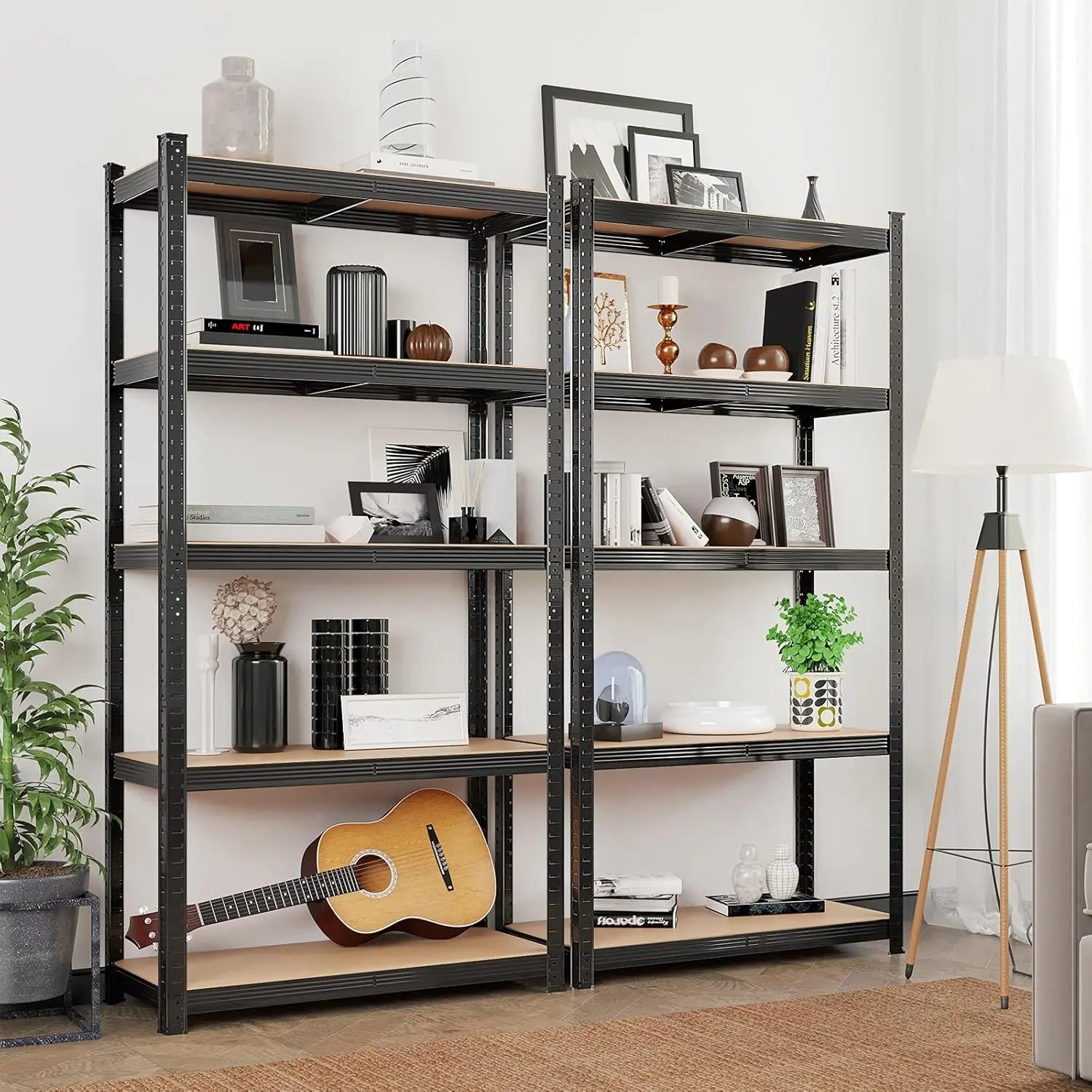 Schwerlastregal mit Stahlgestell Schwarz von Songmics